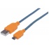 Manhattan Cable con Recubrimiento Textil USB 2.0 A Macho - Micro USB 2.0 B Macho, 1.8 Metros, Azul/Naranja  1