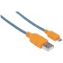 Manhattan Cable con Recubrimiento Textil USB 2.0 A Macho - Micro USB 2.0 B Macho, 1.8 Metros, Azul/Naranja  2