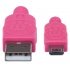 Manhattan Cable con Recubrimiento Textil USB 2.0 A Macho - Micro USB 2.0 B Macho, 1.8 Metros, Rosa/Morado  3