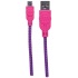 Manhattan Cable con Recubrimiento Textil USB 2.0 A Macho - Micro USB 2.0 B Macho, 1.8 Metros, Rosa/Morado  4