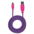 Manhattan Cable con Recubrimiento Textil USB 2.0 A Macho - Micro USB 2.0 B Macho, 1.8 Metros, Rosa/Morado  5