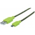 Manhattan Cable con Recubrimiento Textil USB 2.0 A Macho - Micro USB 2.0 B Macho, 1 Metro, Negro/Verde  1