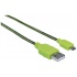 Manhattan Cable con Recubrimiento Textil USB 2.0 A Macho - Micro USB 2.0 B Macho, 1 Metro, Negro/Verde  2
