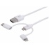 Manhattan Cable USB A - Micro USB B/USB C/Lightning Macho, 1 Metro, Blanco  1
