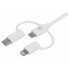 Manhattan Cable USB A - Micro USB B/USB C/Lightning Macho, 1 Metro, Blanco  3