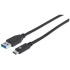 Manhattan Cable USB A Macho - USB C Macho, 50cm, Negro  1