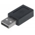 Manhattan Adaptador USB C 2.0 Hembra - USB A Macho, Negro  1
