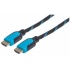 Manhattan Cable HDMI Macho - HDMI Macho, 2 Metros, Negro/Azul  1