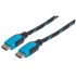 Manhattan Cable HDMI Macho - HDMI Macho, 4K, 60Hz, 3 Metros, Negro/Azul  1