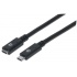 Manhattan Cable USB C Macho - USB C Hembra, 50cm, Negro  1