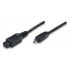 Manhattan Cable FireWire 9 Pines- 4 Pines, 1.8 Metros, Negro  1