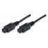 Manhattan Cable FireWire 800, 9-pin - 9-pin, 1.8 Metros, Negro