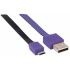 Manhattan Cable Plano USB 2.0 A Macho - Micro USB 2.0 B Macho, 1 Metro, Negro/Morado  2