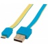 Manhattan Cable Plano USB 2.0 A Macho - Micro USB 2.0 B Macho, 1 Metro, Azul/Amarillo  1