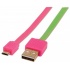 Manhattan Cable Plano USB 2.0 A Macho - Micro USB 2.0 B Macho, 1 Metro, Rosa/Verde  1
