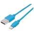 Manhattan Cable de Carga iLynk Certificado MFi Lightning Macho - USB A Macho, 1 Metro, Azul, para iPod/iPhone/iPad  1