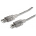 Manhattan Cable USB 2.0, USB A Macho - USB B Macho, 4.5 Metros, Plata  3
