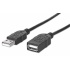 Manhattan Cable Extensión USB de Alta Velocidad 2.0, USB A Macho - USB A Hembra, 1.8 Metros, Negro  1