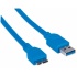 Manhattan Cable USB 3.0, USB A Macho - Micro USB B Macho, 1 Metro, Azul  2