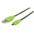 Manhattan Cable USB A - Macho - Micro USB B - Macho, 1 Metro, Negro/Verde  1