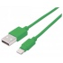 Manhattan Cable de Carga iLynk Certificado MFi Lightning Macho - USB A Macho, 1 Metro, Verde, para iPod/iPhone/iPad  1