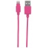 Manhattan Cable de Carga iLynk Certificado MFi Lightning Macho - USB A Macho, 1 Metro, Rosa, para iPod/iPhone/iPad  4