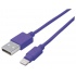 Manhattan Cable de Carga iLynk Certificado MFi Lightning Macho - USB A Macho, 1 Metro, Púrpura, para iPod/iPhone/iPad  1