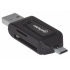 Manhattan Lector de Memoria 406215, MicroSD, USB/Micro-USB, 480 Mbit/s, Negro  2