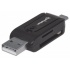 Manhattan Lector de Memoria 406215, MicroSD, USB/Micro-USB, 480 Mbit/s, Negro  4