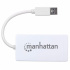 Manhattan Hub USB A 3.0 de 3 Puertos, 1x RJ-45, 5000 Mbit/s, Blanco  3