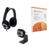 Microsoft Webcam LifeCam Studio HD-3000, 720p, 1280 x 720 Pixeles, USB 2.0, Negro ― incluye Microsoft 365 y Audífonos con Micrófono  1