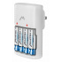 Mitzu Cargador para 4 Pilas MC-210, 9V/AA/AAA, No Incluye Pilas  2
