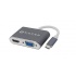 Naceb Adaptador USB 3.0 Macho - HDMI/VGA Hembra, Gris/Blanco  1