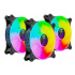 Ventilador Naceb NA-0962 RGB, 120mm, 1100RPM, Negro - 3 Piezas  1