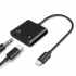 Naztech Adaptador USB C Macho - 3.5mm Hembra/USB C Hembra con Carga, Negro  2