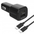 Naztech Cargador para Auto 15398, 20W, 1x USB-C, 1x USB-A, Negro - Incluye Cable USB-C - USB-C  1