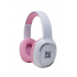 Necnon Audífonos con Micrófono NBH-04 Pro, Bluetooth, Inalámbrico, Rosa/Blanco