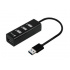 Nextep Hub USB-A 2.0 Macho, 4x USB-A, Negro  1