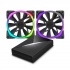 Kit de Ventiladores NZXT Aer RGB & HUE+, 140mm, 500 - 1500RPM, Negro - incluye 2 Ventiladores + Control  1
