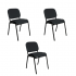Offiho Silla Eco Visita, Respaldo acolchado, Negro, 3 Piezas