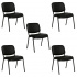 Offiho Silla ECOVISITA, Respaldo Acolchado, Negro, 5 Piezas