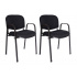 Offiho Silla ISO, Respaldo acolchado, Negro, 2 Piezas