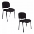Offiho Silla ISO, Respaldo acolchado, Negro, 2 Piezas