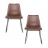 Offiho Silla STANZA, Respaldo tipo Piel, Café, 2 Piezas