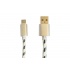 OvalTech Cable de Nylon USB Macho - Micro USB Macho, 1 Metro, Blanco  1