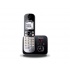 Panasonic Teléfono Inalámbrico DECT KX-TG6821MEB, Altavoz, 1 Auricular, Negro/Plata