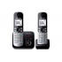 Panasonic Teléfono Inalámbrico KX-TG6822, DECT, Contestadora, Altavoz, Negro/Plata  1
