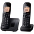 Panasonic Teléfono Inalámbrico KX-TGC212, 2 Auriculares, Negro  1