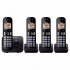 Panasonic Teléfono Inalámbrico DECT KX-TGC214MEB, 4 Auriculares, Negro  1
