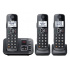 Panasonic KX-TGE633 Teléfono Inalámbrico DECT 6.0, 3 Auriculares, Altavoz, Negro  1